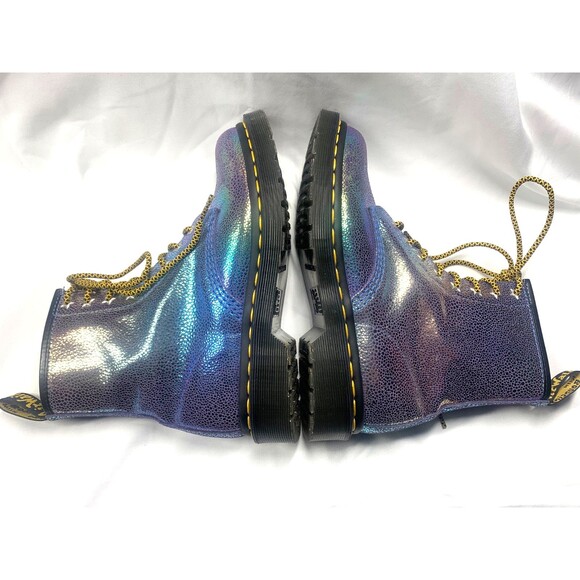 Dr Martens Women's 1460 Rainbow Ray Boots Purple US Size 6 Iridescent Shiny - Picture 7 of 9